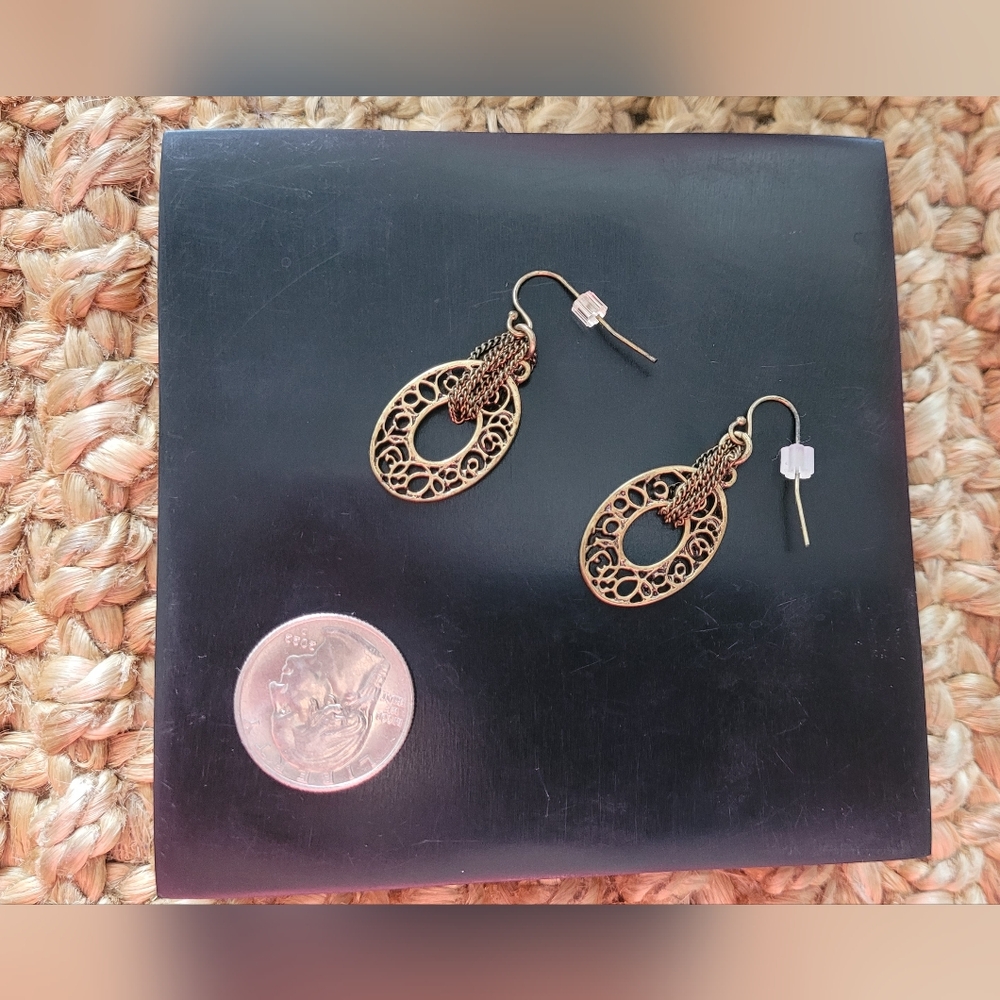 Vintage brassy dangle earrings
